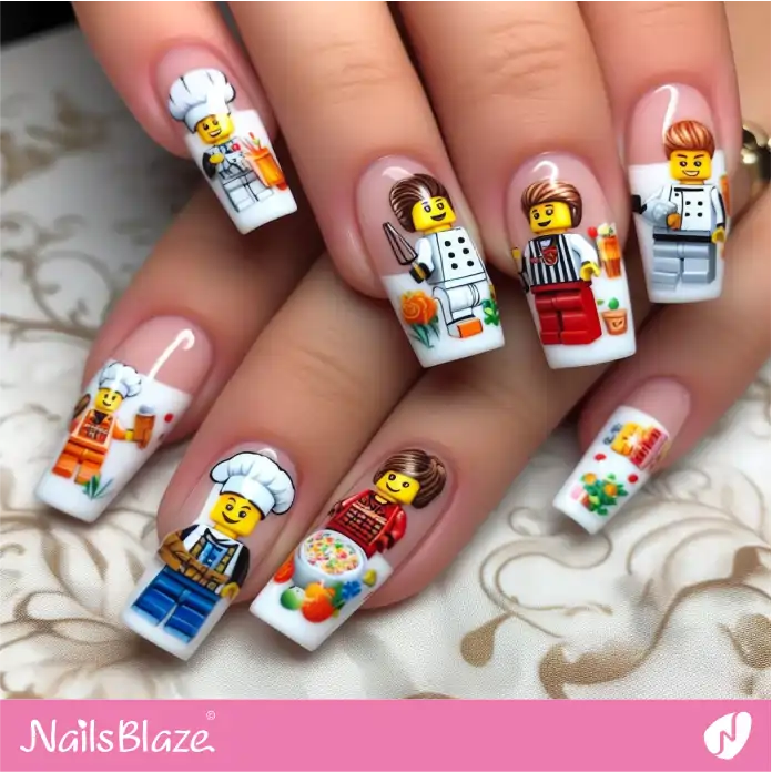 LEGO Chef Cook Male Minifigures Nail Design | Game Nails - NB2735